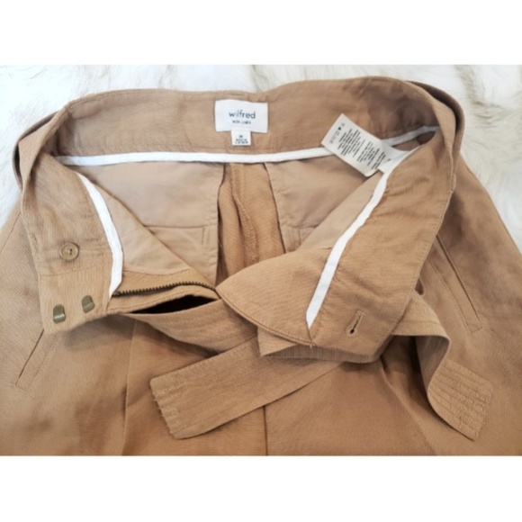 Aritzia Wilfred Cauchy Linen Pants 00 Light Camel - Picture 4 of 5